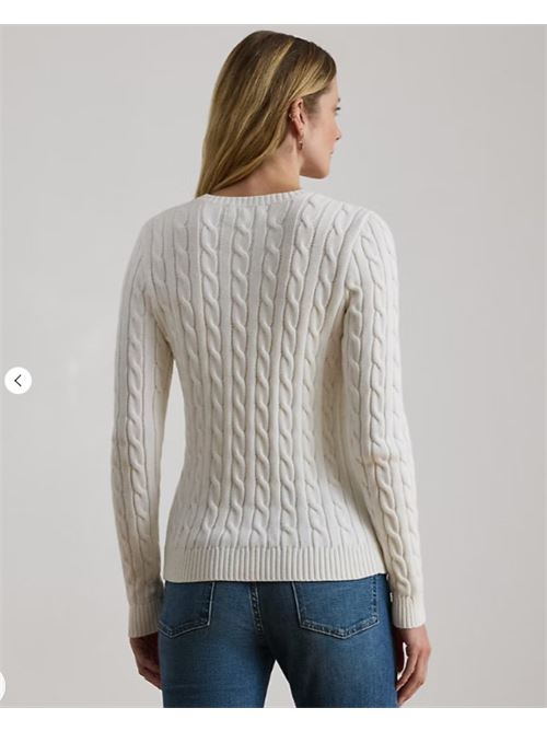 Maglia in cotone a trecce LAUREN RALPH LAUREN | MONTIVA-LONG SLEEVE-PULLOVER.MASCARPONE CREAM